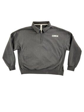 Beachbody Sweatshirt Mens Large Black 1/4 Zip Fleece Coach Pullover Gym Active